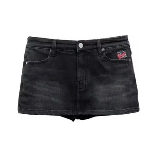 Spelledit Denim Short Skirts Women's Black