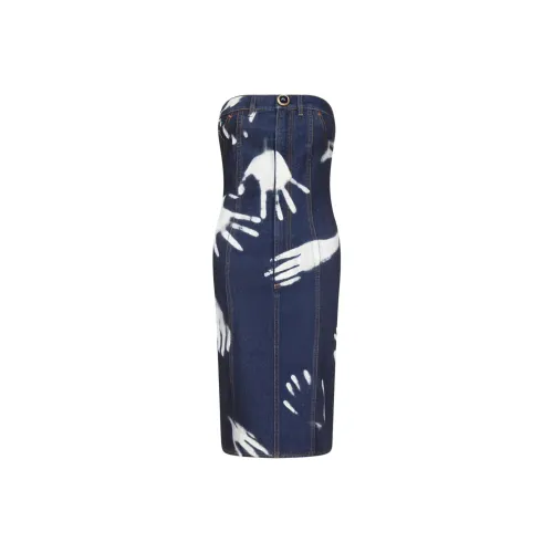 AREA X Handprint Strapless Minidress