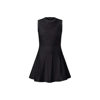 LOUIS VUITTON Floral Lace Accent Dress