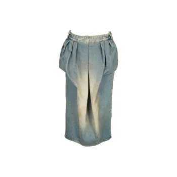 Maison Margiela Gathered Midi Denim Skirt