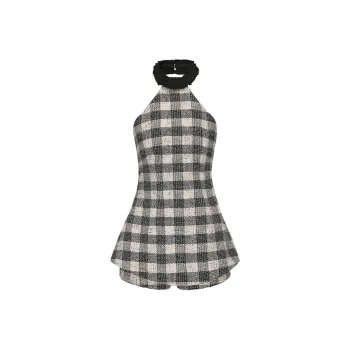 NANA JACQUELINE Jumpsuit Women's Black White Plaid
