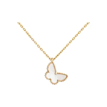 Van Cleef & Arpels Butterflies Karat Gold Necklaces Women's White