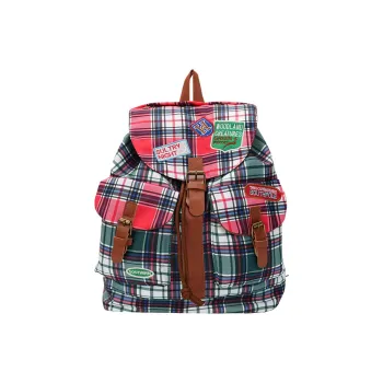 AIBAG Nylon Backpack Unisex Red Plaid/Red Blue Plaid/Green Plaid