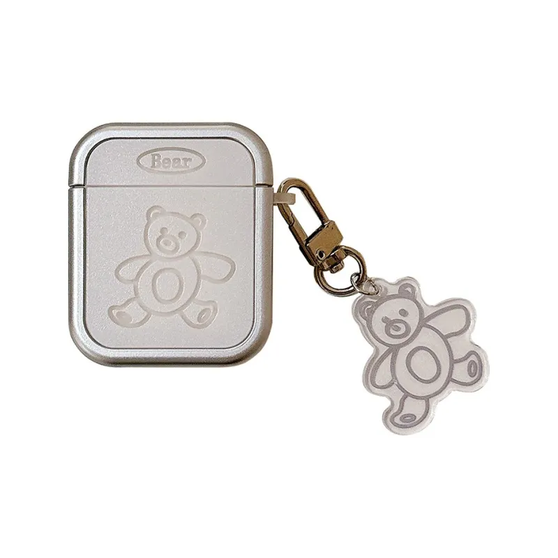 Baohuguang Compatibility Apple AirPods 2/3/4/Pro 2 TPU Fashion Minimalist Style Cut Out Bear Headphone Cases-2