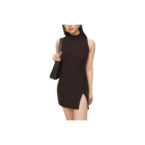 REFORMATION Skylar Knit Dress Sleeveless Dress Women's Coffee