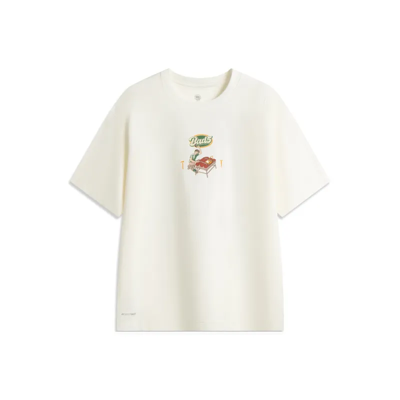 LiNing Basketball Collection T Shirt Men's Ivory-1