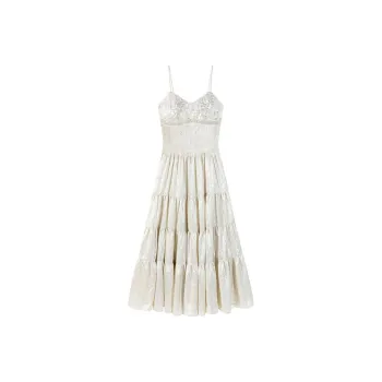 CARIEDO Slip Dresses Women's Soft Light Cream Apricot