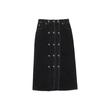 Sandro Sara Button-detail Midi Skirt