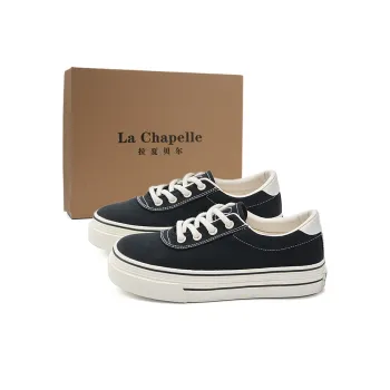 La Chapelle Abrasion Resistant Low Top Canvas Shoes Women's Black