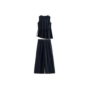 Initial Language Casual Suit Women's Navy Blue