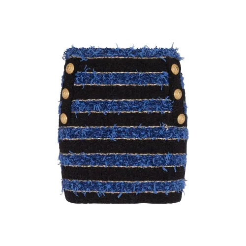 BALMAIN Striped Tweed Mini Skirt