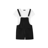 Black Set (Black Overalls+White T-Shirt)