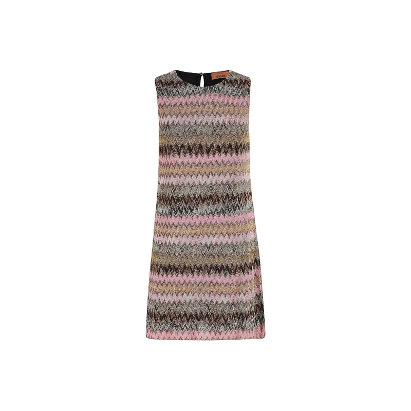 MISSONI Zigzag Lurex Sleeveless Mini Dress-0