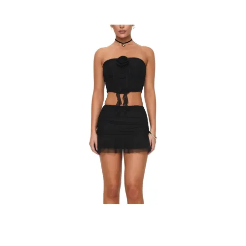 PRINCESS POLLY EDAN RUFFLE SET Skirt Set Women's BLACK/Black