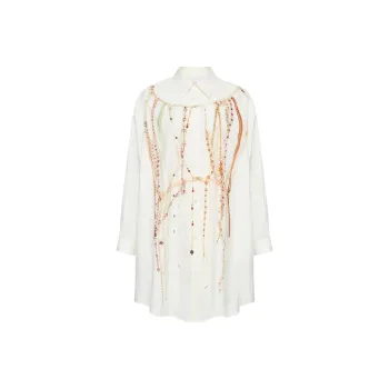 MM6 Maison Margiela SS25 Long Sleeved Dress Women's White