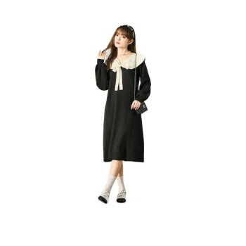 Tonlion Long Sleeved Dress Women's Black