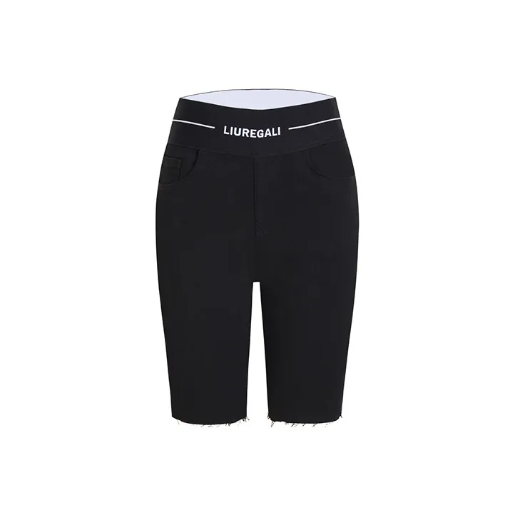 LIUREGALI Denim Shorts Women's Black-0