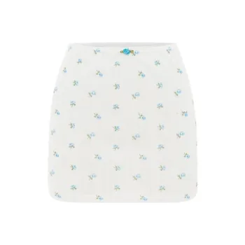 With Jean Casual Short Skirts Women's White