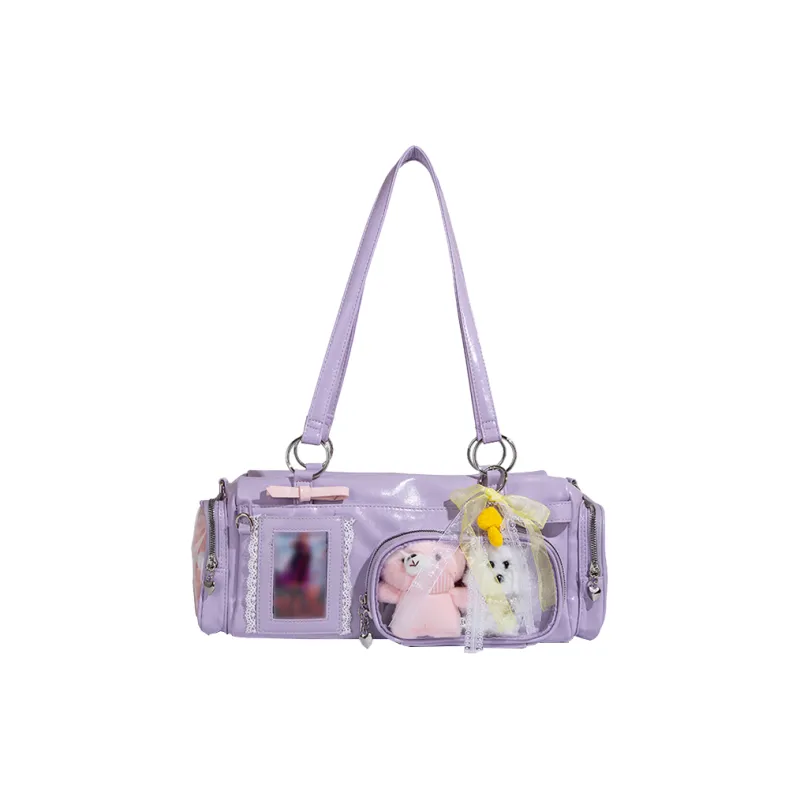 SHORT HAIR GIRL PU Shoulder Bag Ita Bags Women's-4