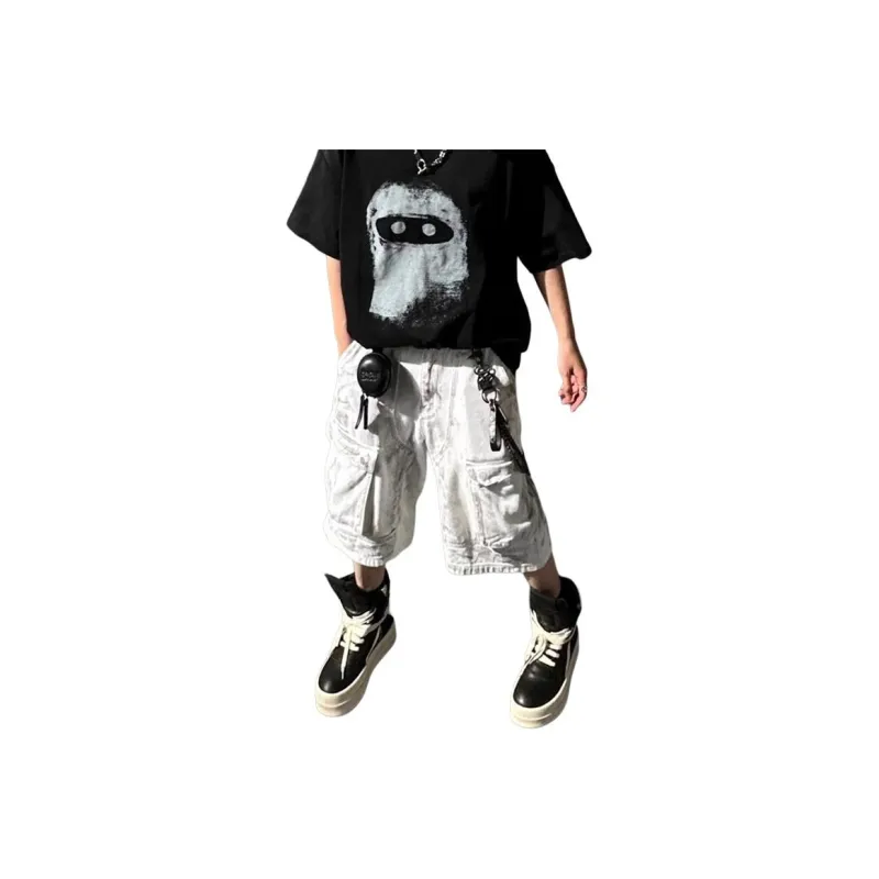 Weles Denim Shorts Unisex White-1