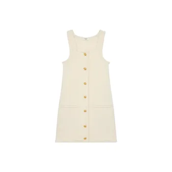CELINE Sleeveless Dress Women's Ecru
