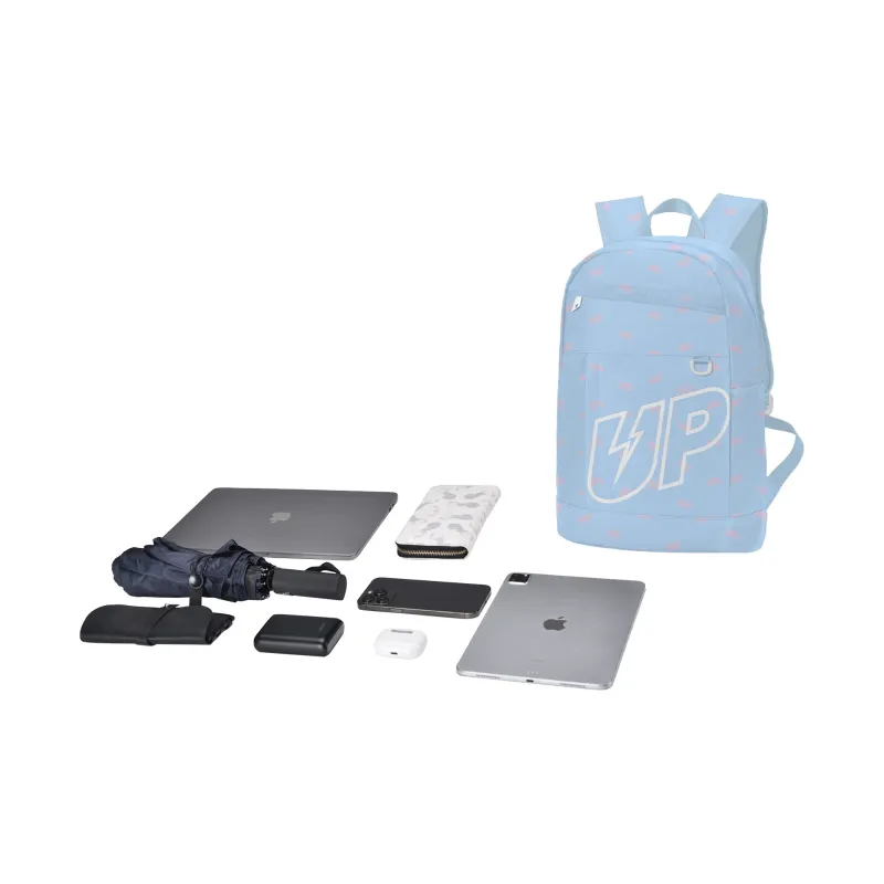 TURN UP Polyester Backpack Regular Unisex Sky Blue-4