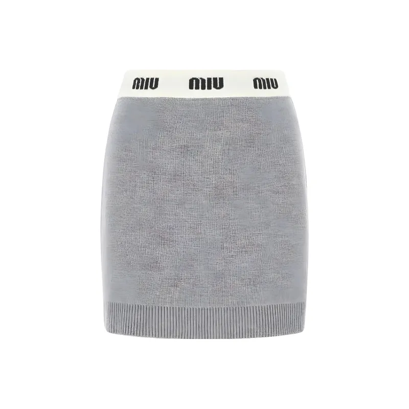 MIU MIU FW22 Casual Short Skirts Women's Gray-0