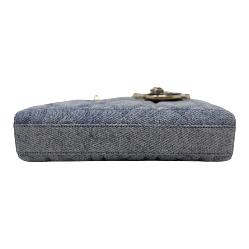 DIOR Lady Dior Denim Canvas Lady Dior Bag Handbag Women's Denim Blue-6