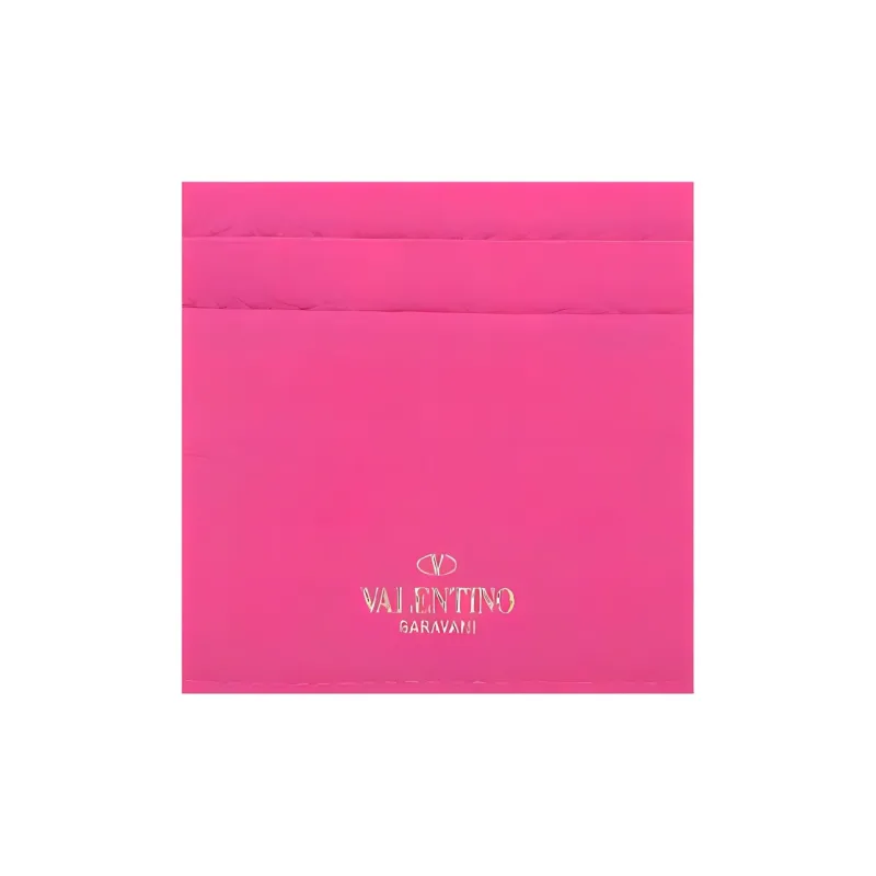Valentino Valentino Pink Pp Collection Cow Leather Card Holder Women's Rose Red-4