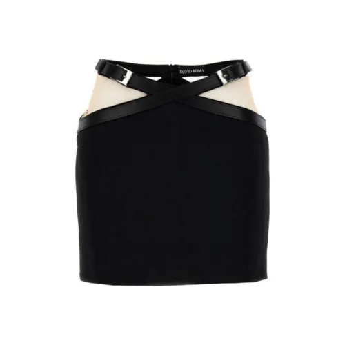 DAVID KOMA Mesh panel High waist Skirt
