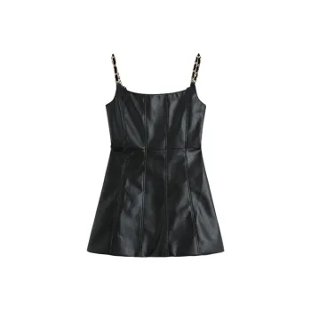 PAIN OR PLEASURE Slip Dresses Women's Black