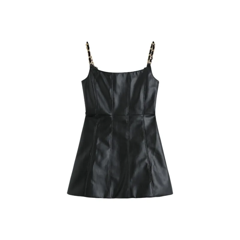 PAIN OR PLEASURE Slip Dresses Women's Black-0