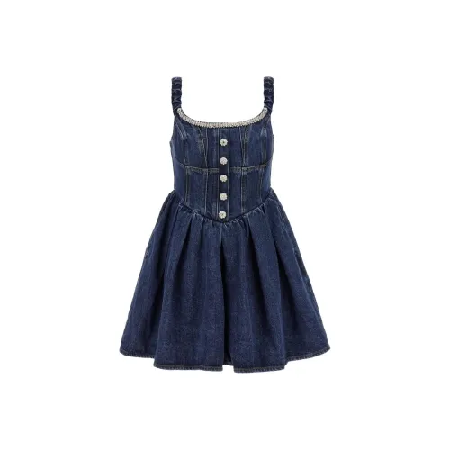Self portrait Off Shoulder Denim Mini Dress