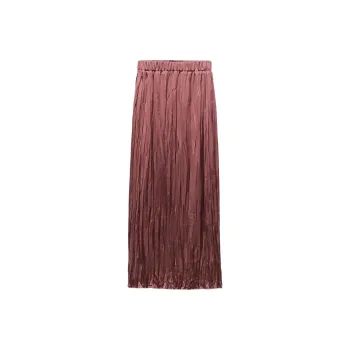 ZARA Casual Long Skirts Women's Burgundy
