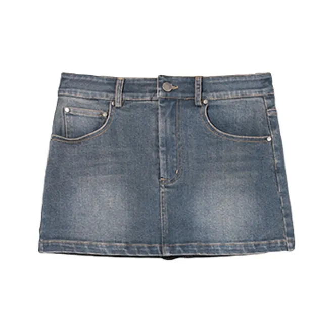 A head of Agua Denim Short Skirts Women's Dark Blue-0