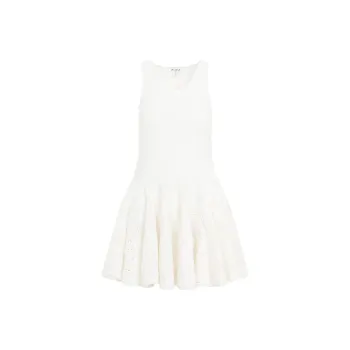 Alaia Pique Lace Skater Dress