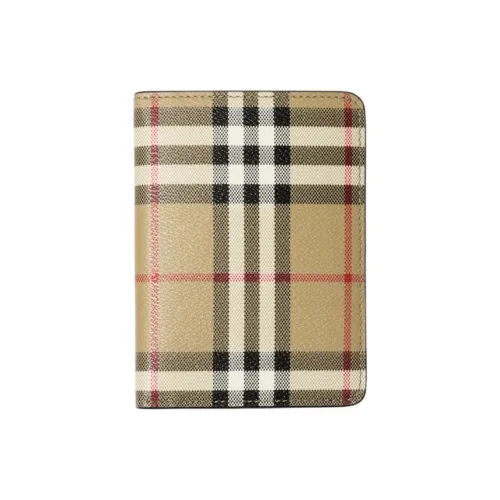 Burberry Polyurethane Passport Holder Unisex Archive Beige & Oak Brown
