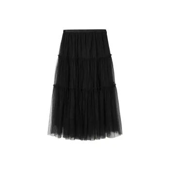 MO&CO Casual Long Skirts Women's Black
