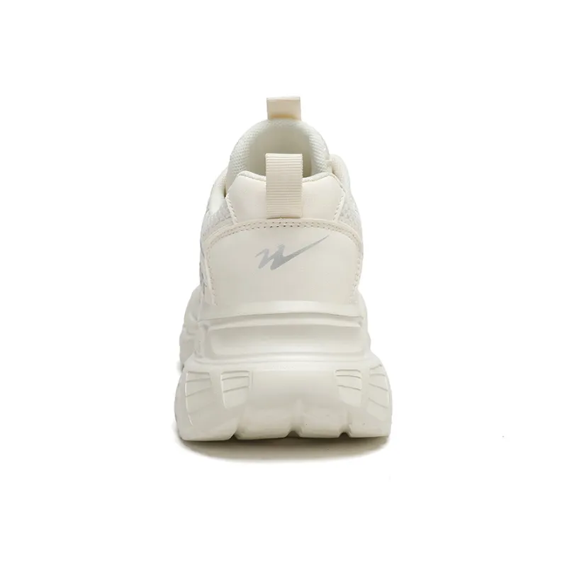 Binary Abrasion Resistant Breathable Height Increasing Low Top Chunky Sneakers Women's Beige-4