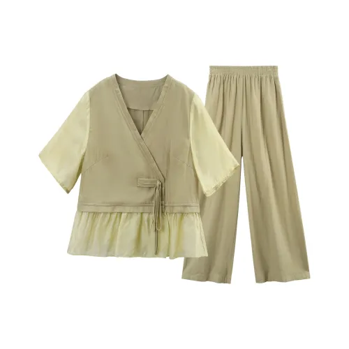 A Paradise For Awakening Casual Suit Women's Green