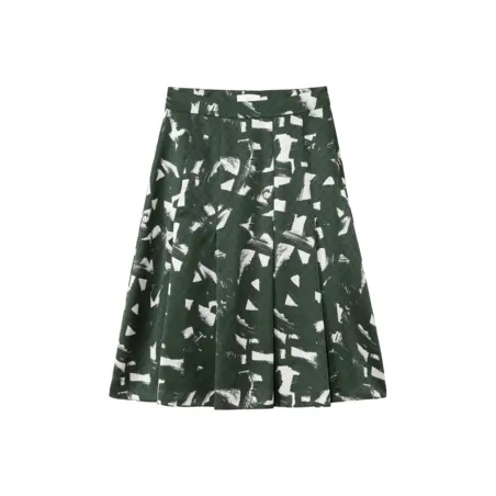OVV Casual Long Skirt Women's Dark Green Pattern-0