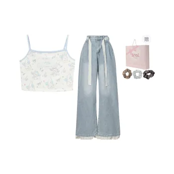 SNBL Casual Suit Women's Camisole+Jeans
