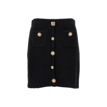 Self portrait Embellished Button Knitted Mini Skirt