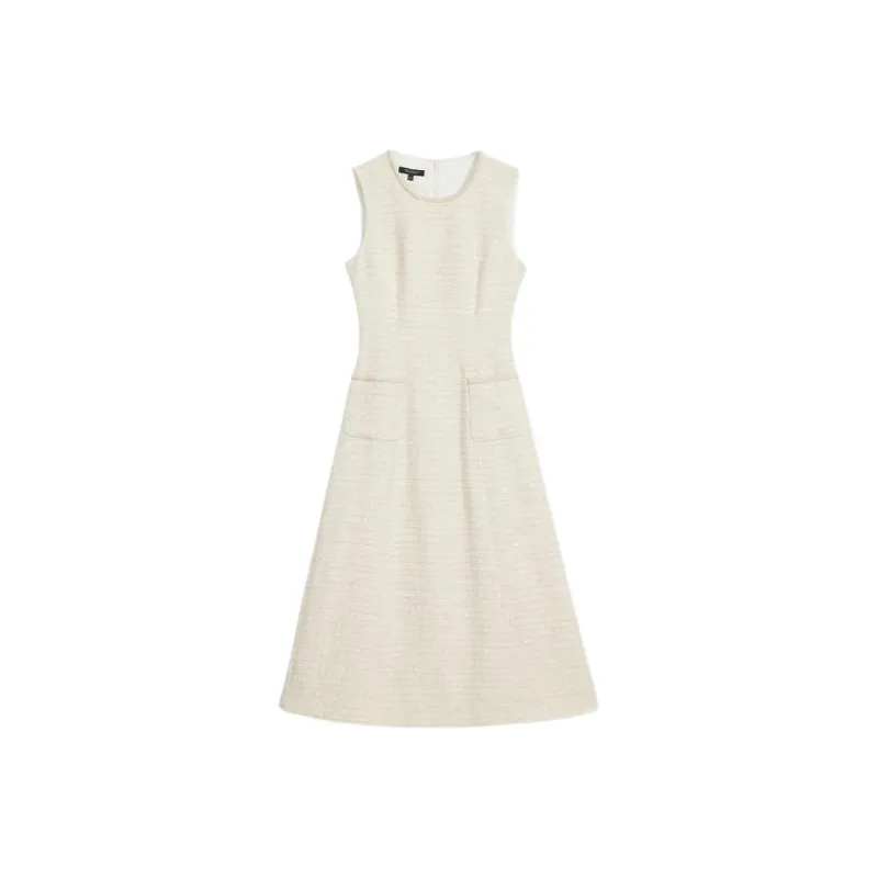 Yiner Sleeveless Dress Women's Beige-0
