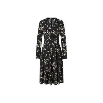 JZ. ANNAKRO Long Sleeved Dress Women's Floral Black