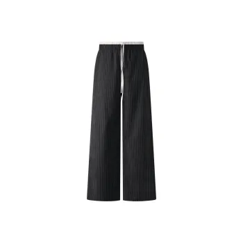 THE SEA LIFE Striped Suit Pants Women's Black Gray