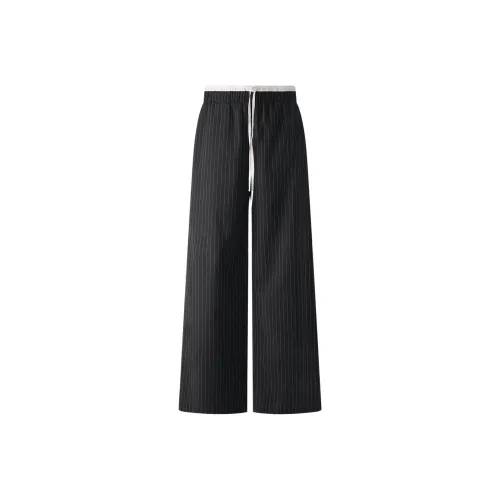 THE SEA LIFE Striped Suit Pants Women's Black Gray