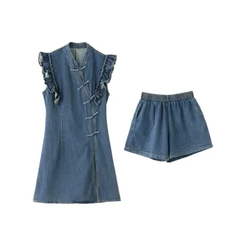 Wbwq Casual Suit Women's Denim Blue
