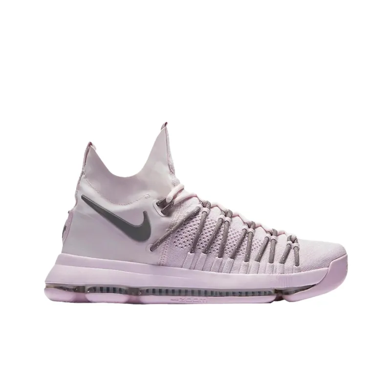 Nike KD 9 ELITE Anti Slip Wear Resistant Mid Top Basketball Shoes Men's White Pink-1