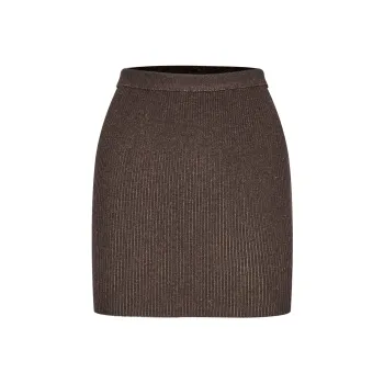 AZEPAM Casual Short Skirts Women's Brown